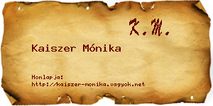 Kaiszer Mónika névjegykártya
